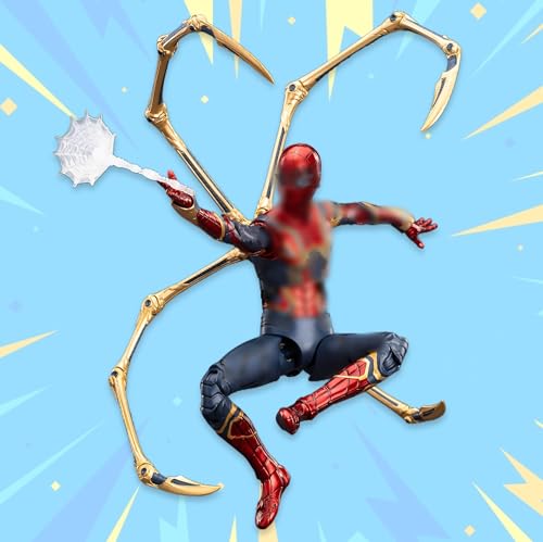 CT Iron Spider Action Figures 7inch All Joints Movable Collectible Toys 1/10 Scale Superhero 2.0 Series, with Lots of Accessories and Gift Set